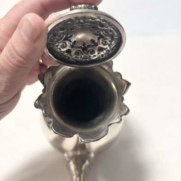 REED & BARTON Silverplate Coffee Pot Model 15 Floral Spout Finial 9.5” Ornate - Picture 3 of 7